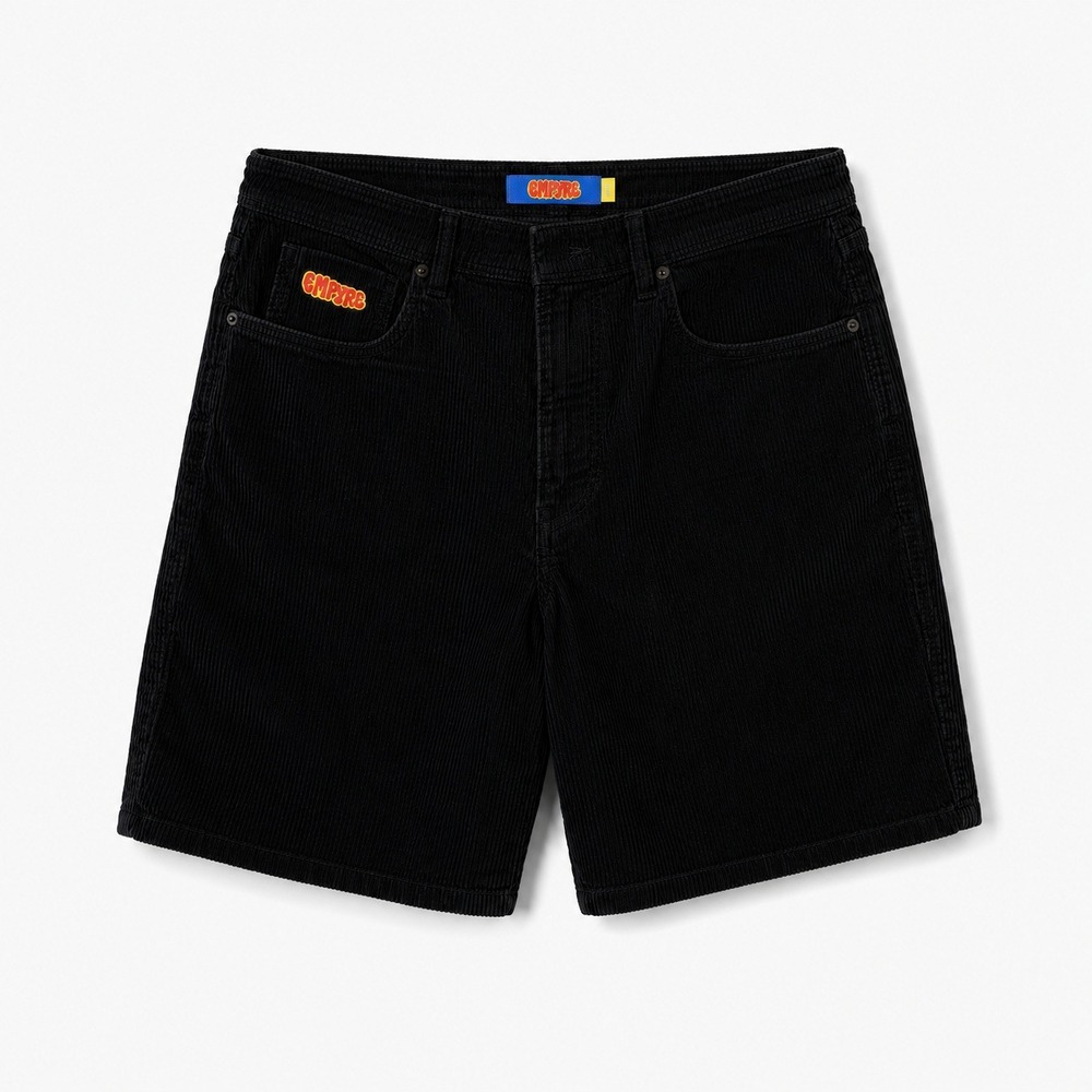 Empyre Mens Black Corduroy Shorts Size 40 Skate Streetwear Relaxed Fit